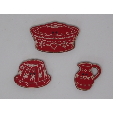 Poteries alsaciennes en rouge (boutons) Poteries alsaciennes en rouge (boutons)