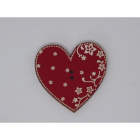 Coeur Eleonore laqué rouge gravé (bouton) Coeur Eleonore laqué rouge gravé (bouton)