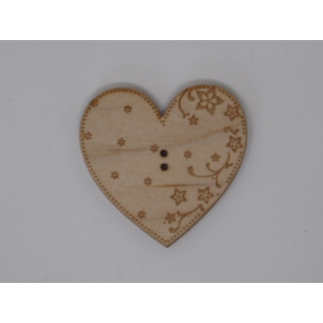 Coeur Eleonore érable gravé (bouton) Coeur Eleonore érable gravé (bouton)