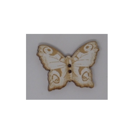 Papillon gravé blanc (bouton) Papillon gravé blanc (bouton)