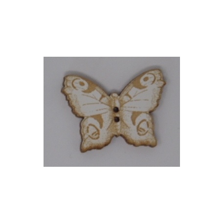 Papillon gravé blanc (bouton)