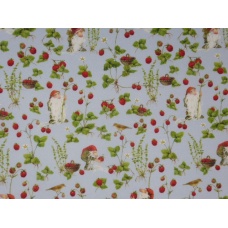 Tissu "Lutins des fraises" : coupon 50 X 75 cm