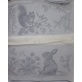 Torchon lapin et écureuil, gris liseré argenté