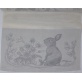 Torchon lapin et écureuil, gris liseré argenté