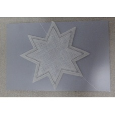 Etiquette étoile en lin à broder - 9 cm