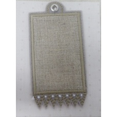 Etiquette fanion en lin à broder - 5.5 X 11cm