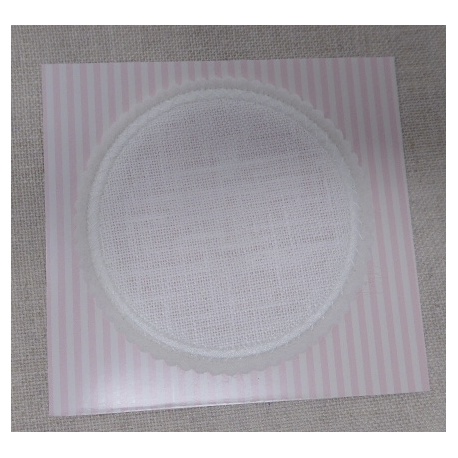 Etiquette ronde en lin à broder - 8.5cm Etiquette ronde en lin à broder - 8.5cm