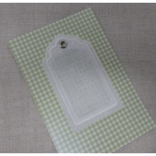 Etiquette rectangle en lin à broder - 5 X 8.8cm