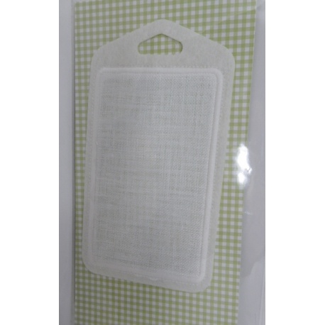 Etiquette rectangle en lin à broder - 8 X 15cm Etiquette rectangle en lin à broder - 8 X 15cm