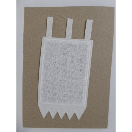Etiquette fanion en lin à broder - 8.5 X 17cm Etiquette fanion en lin à broder - 8.5 X 17cm
