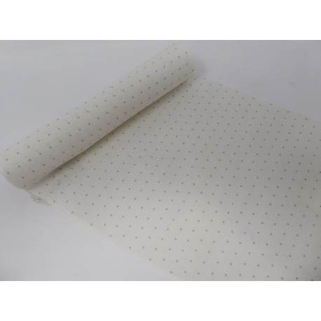 Bande Lin 11 fils - Blanc Pois Bleu/Gris - 30cm de large Bande Lin 11 fils - Blanc Pois Bleu/Gris - 30cm de large