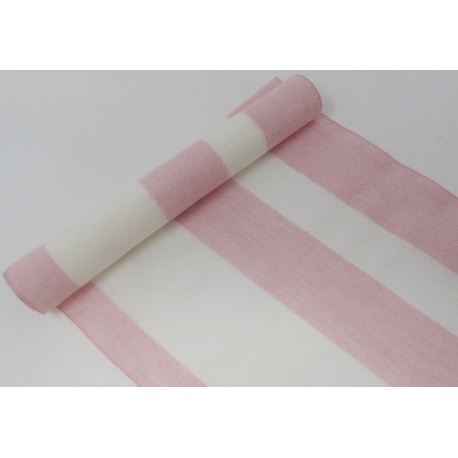 Bande Lin 11 fils - blanc rose - 34cm de large Bande Lin 11 fils - blanc rose - 34cm de large