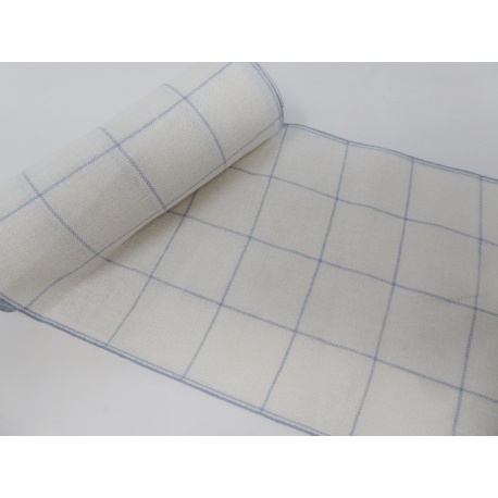 Bande Lin 11 fils - Blanc à Carreaux- 22.5cm de large Bande Lin 11 fils - Blanc à Carreaux- 22.5cm de large