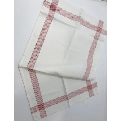 Torchon BONN Blanc liseré Rouge Torchon BONN Blanc liseré Rouge