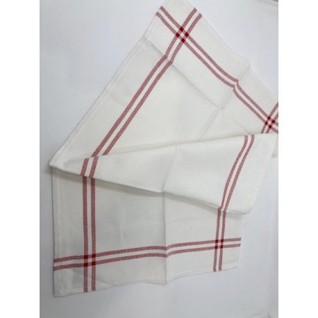 Torchon ISA Blanc liseré Rouge Torchon ISA Blanc liseré Rouge