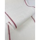 Bande Lin 11 fils - Blanc Cassé Liseré Rouge - 20cm de large