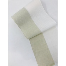 Bande Lin 11 fils -Blanc Cassé/Vert pâle - 20cm de large