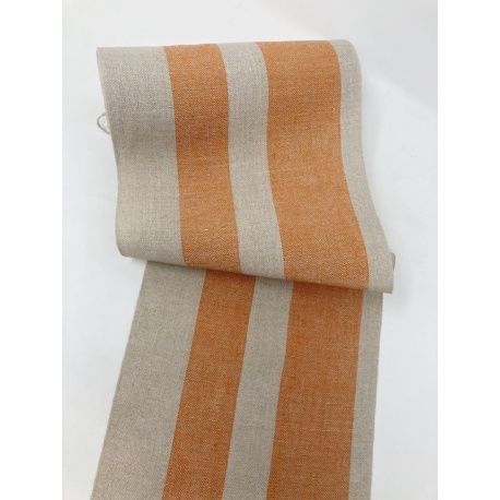 Bande Lin 11 fils -Naturel / Orange - 20cm de large Bande Lin 11 fils -Naturel / Orange - 20cm de large