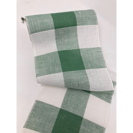 Bande Lin 10 fils - Blanc/Vert - 20cm de large Bande Lin 10 fils - Blanc/Vert - 20cm de large