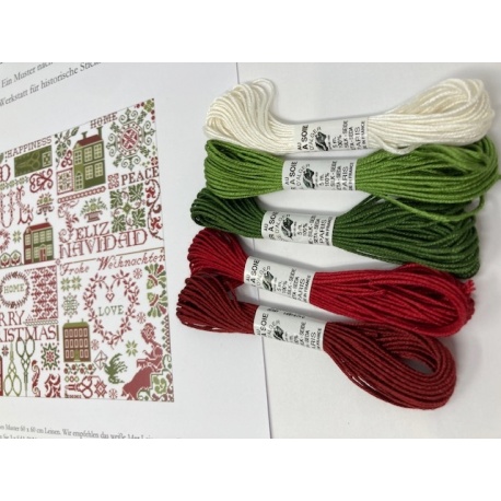 Pack Fils Soie d'Alger "Stitcher's Christmas Rouge/Vert"