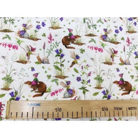 Tissu "Elfes Fleurs Lilas"