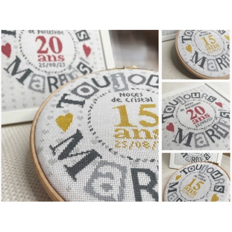 motif de broderie anniversaire 10 ans de mariage