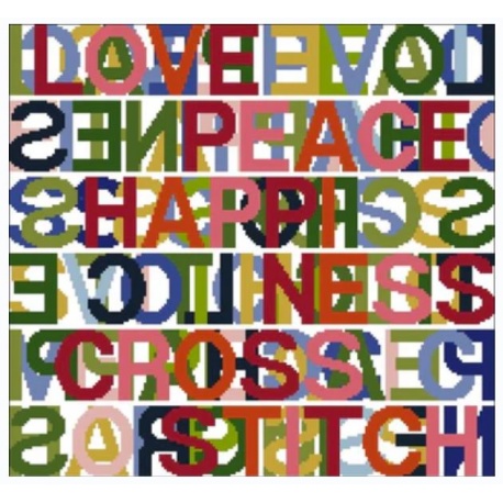 Love, Peace, Happiness, Cross Stitch Love, Peace, Happiness, Cross Stitch