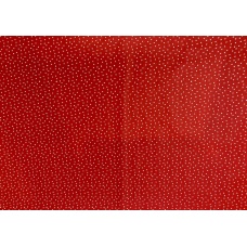 Tissu rouge à petits points : coupon 50 X 70 cm