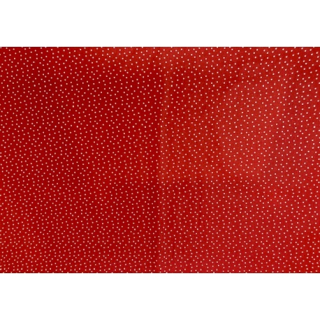 Tissu rouge à petits points : coupon 50 X 70 cm