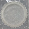Etiquette ronde Blanche à broder - 12cm