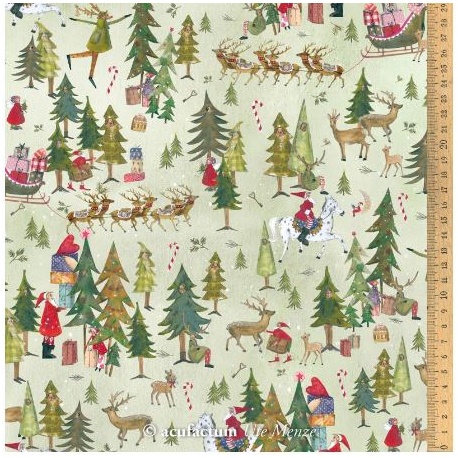 Tissu "Forêt de Fables de Noël" Tissu "Forêt de Fables de Noël"
