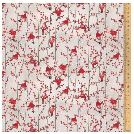 Tissu "Lutins de Noël"