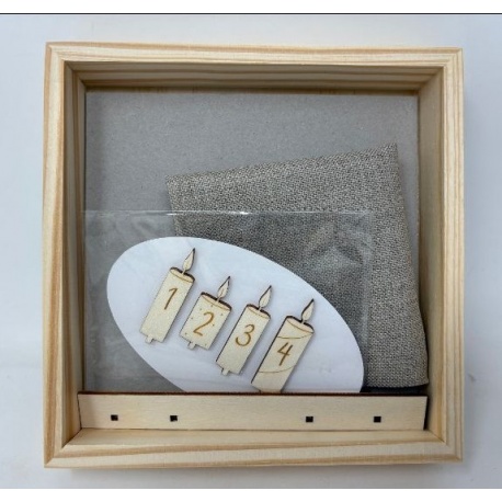 Cadre en bois avec bougies V/1378