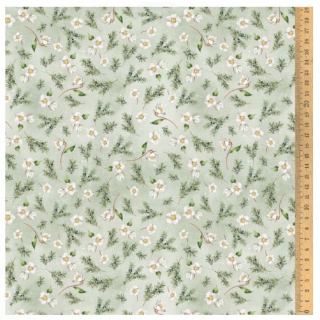 Tissu "Mini Roses de Noël"