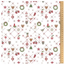 Tissu "Ornements de Noël"