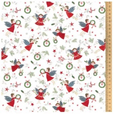 Tissu "Anges de Noël"