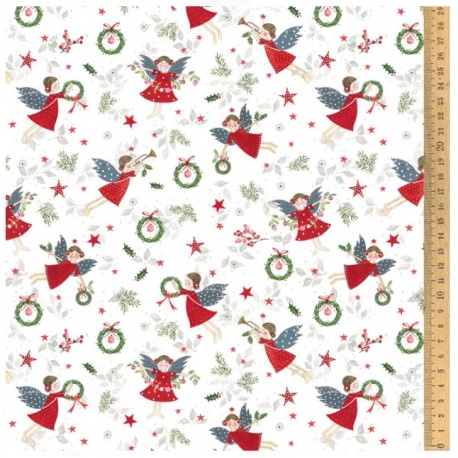 Tissu "Anges de Noël"