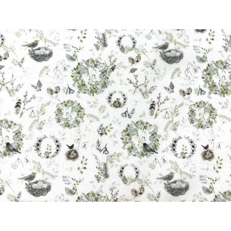 Tissu "Couronnes de Printemps"