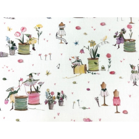 Tissu "Jeu de Fil au Printemps"