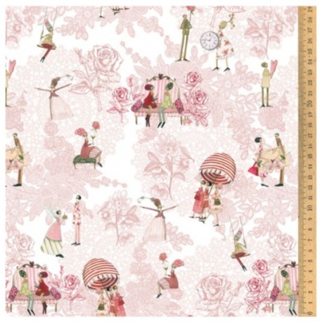 Tissu "Bisous de Roses"
