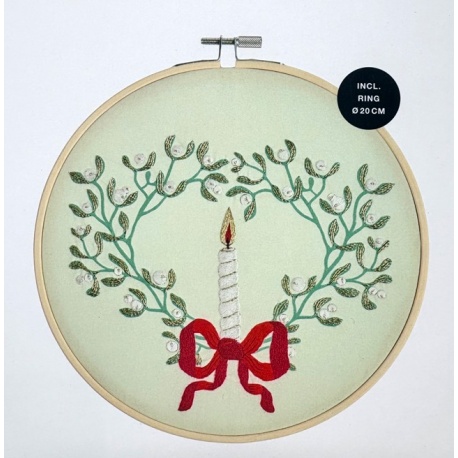 Couronne de Gui avec Bougie  (Kit 100548)