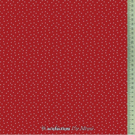 Tissu Rouge à Pois blancs