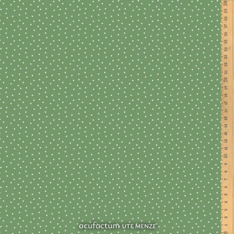 Tissu Vert à Pois blancs