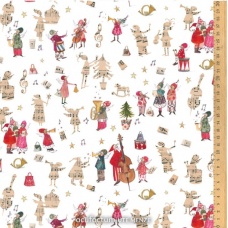 Tissu "Musiciens de Noël"