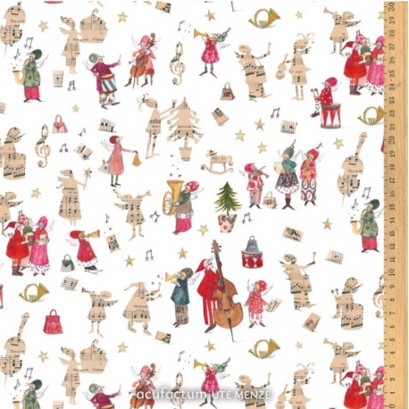 Tissu "Musiciens de Noël"